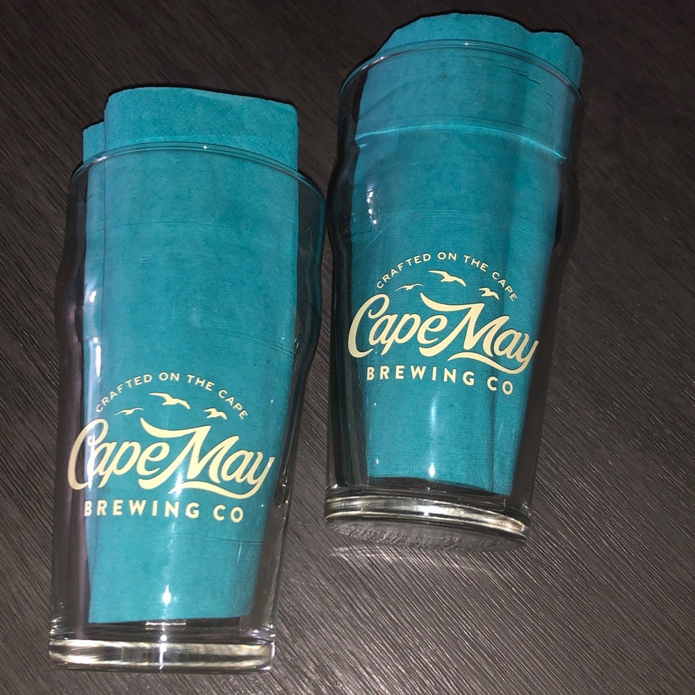 CAPE MAY BREW imperial pint souvenir craft beer glass set New Jersey local bar